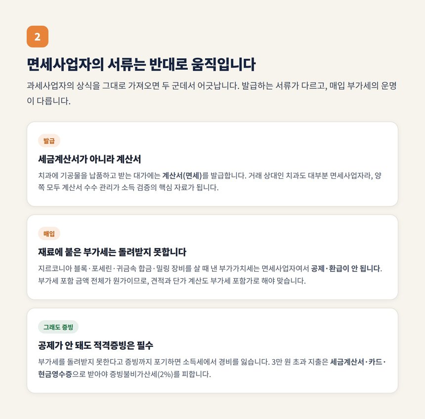 면세사업자 계산서 발급과 매입 부가가치세 원가 처리 정리
