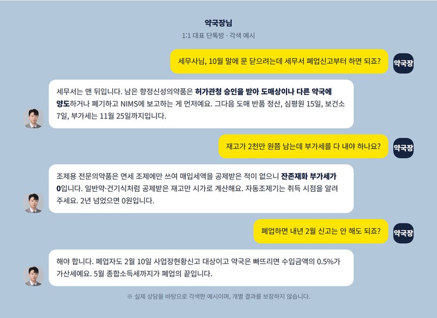 약국 폐업 세무사 단톡방 각색 예시, 마약류 재고 양도와 잔존재화 부가세 상담