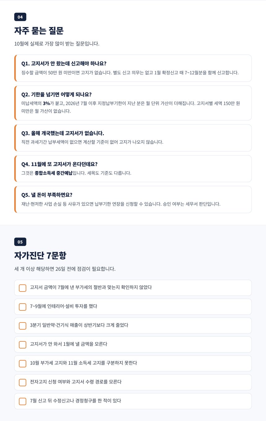 약국 예정고지 세무사 자주 묻는 질문 다섯 가지와 자가진단 일곱 문항