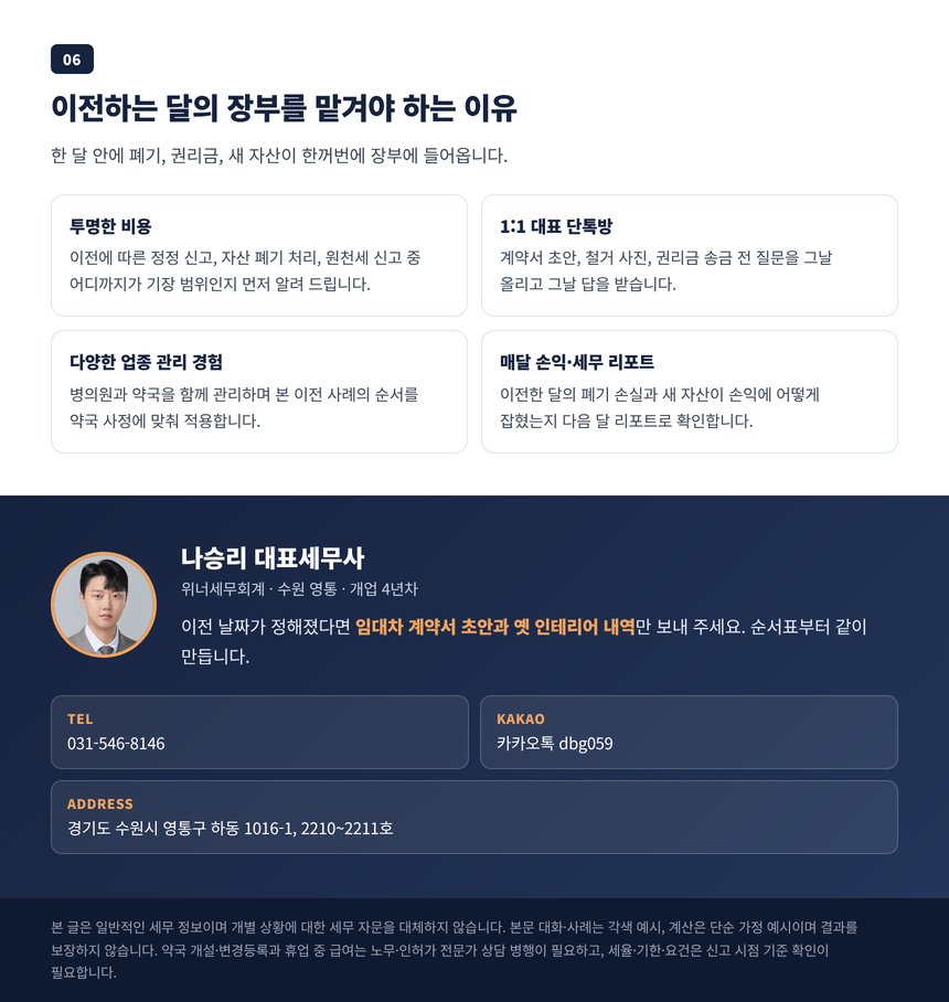 약국을 옮기는 달의 장부를 맡겨야 하는 이유 네 가지와 상담 안내